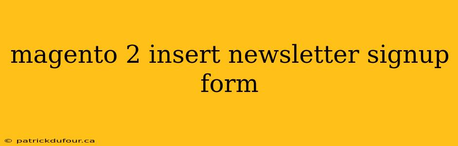 magento 2 insert newsletter signup form