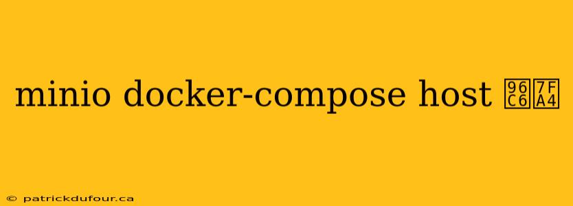 minio docker-compose host 集群